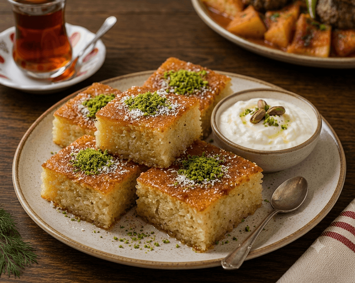 رواني — كيك السميد بالشيرة